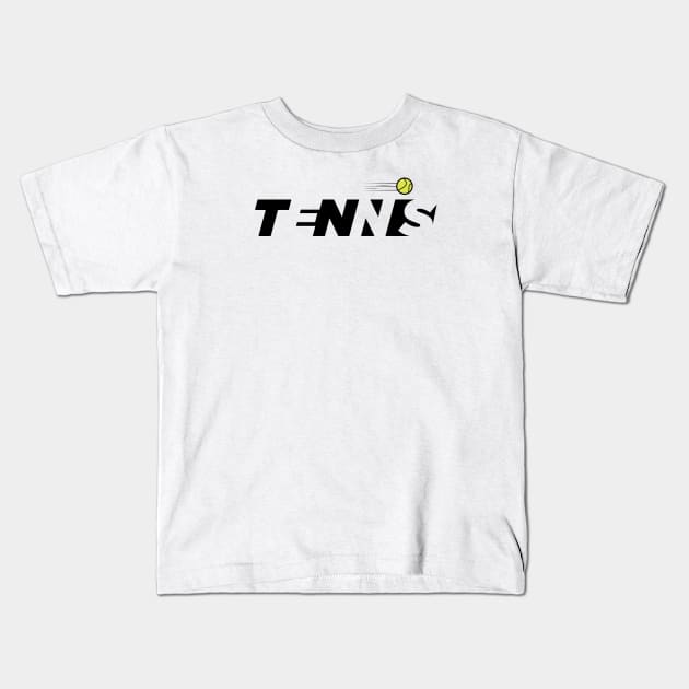 Tennis Sport Logo Design Kids T-Shirt by SATUELEVEN